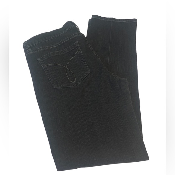 Calvin Klein Women’s Jeans Straight Leg Black Denim Back Pockets - Picture 2 of 7